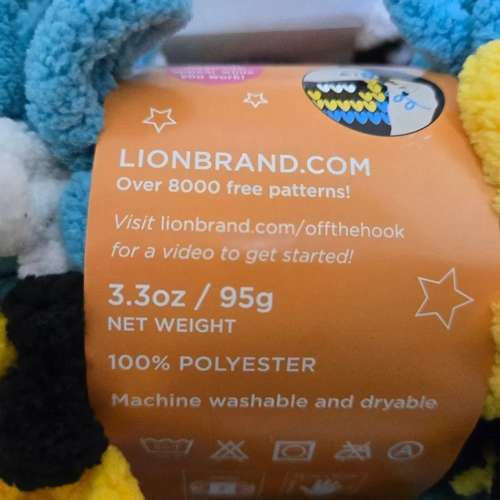LION BRAND YARNS OFF THE HOOK EMOJI 4 SKEINS 3.5 OZ